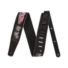 sangle guitare noire en jean déchiré fender