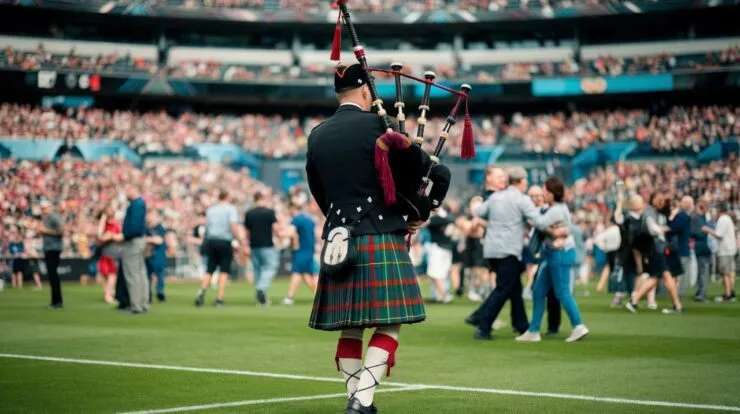 Ce joueur de cornemuse a retourné tout un stade… et ce n’était pas en Écosse !